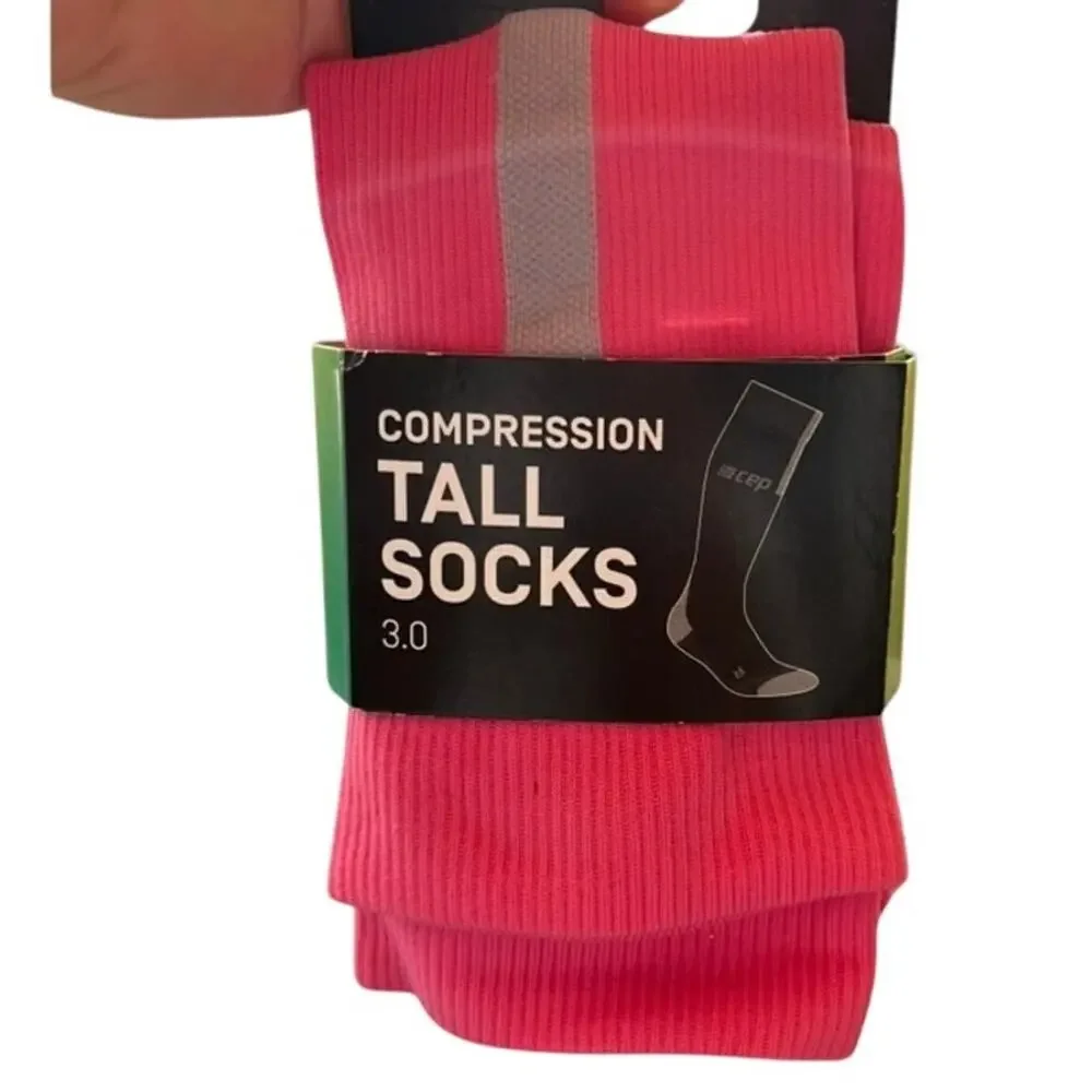 CEP Women's II Compression 3.0 Knee High Tall Running Sock | Rose Pink NEW